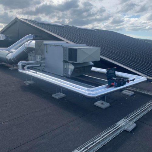 VVS-isolering og ventilationsisolering af ventilationsanlæg på tag